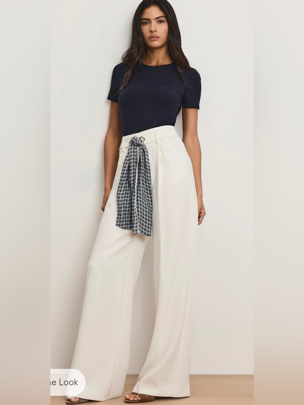 Veronica Beard Tai Belted Wide-Leg Dress Trouser Pant Removable Scarf Belt Nwt